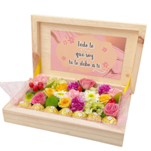 caja mensaje floral